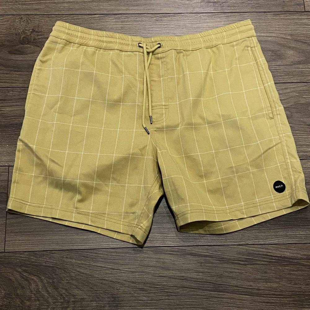 RVCA Men's CIVIC 2 Hybrid Elastic Waist Shorts Golden Yellow X-large XL Sk8 Surf